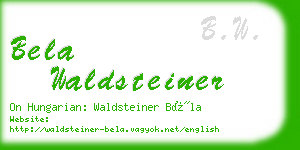 bela waldsteiner business card